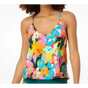 NWT Anne Cole plumeria, printed easy, trapeze tankini suit 2pc 20w